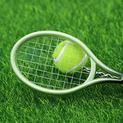 Chaveiro de mini raquete de tênis VORCOOL com pingente de bola de tênis e chaveiro com pingente para