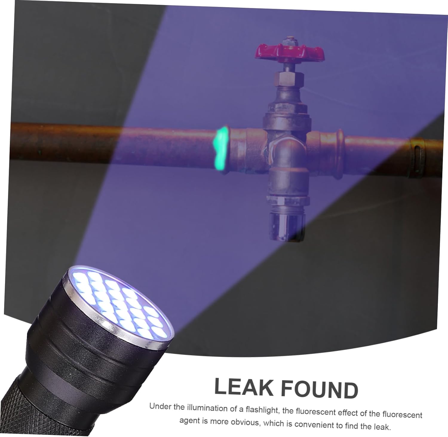 2sets Car Leak Tool Uv Leak Detector Flashlight Conditioning and Cooling System Tool Compact and Easy to Use for Home and Vehicle