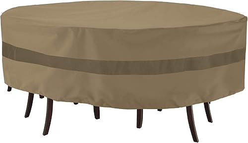 SunPatio Funda de mesa redonda y sillas de patio, resistente al agua, juego de muebles de patio para comedor al aire libre, cubierta de muebles de