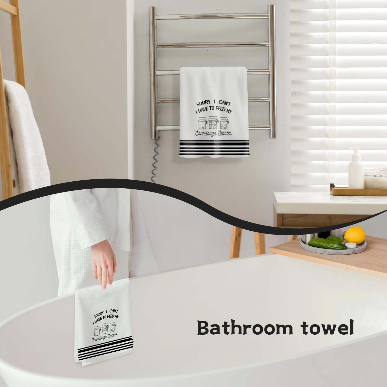 Funny Sourdough Baking Kitchen Towels, Gifts for Sourdough Bakers Tea Dish Towels for Kitchen, Baking Lover Gifts Decorative Hand Towels, 16x24 Inch