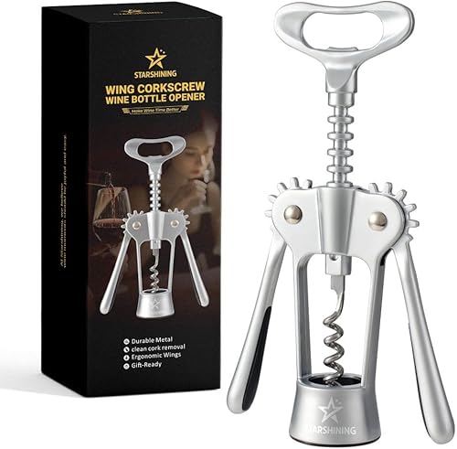 Abridor de vino, sacacorchos de aleación de zinc de alta calidad con gusano en espiral afilado, fácil extracción de corcho y tapa para el hogar,