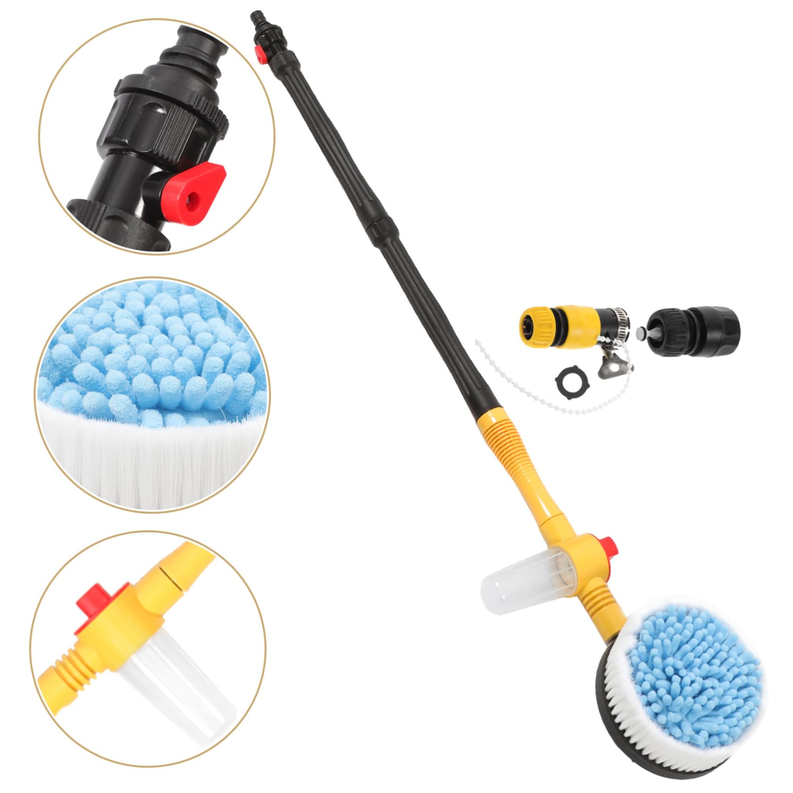 Anneome Automatische Rotierende Autowaschbürste 120cm, Ausziehbar, Gelb