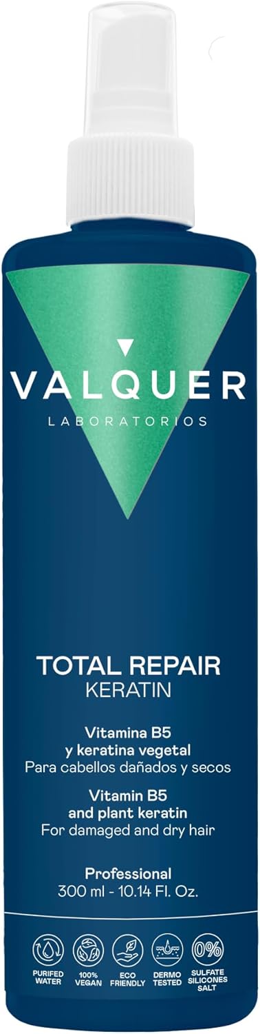 Valquer Professional Keratin Pure for Total Repair Hair Damaged Hair Sulfate Free Silicone Free Salt Free 300ml