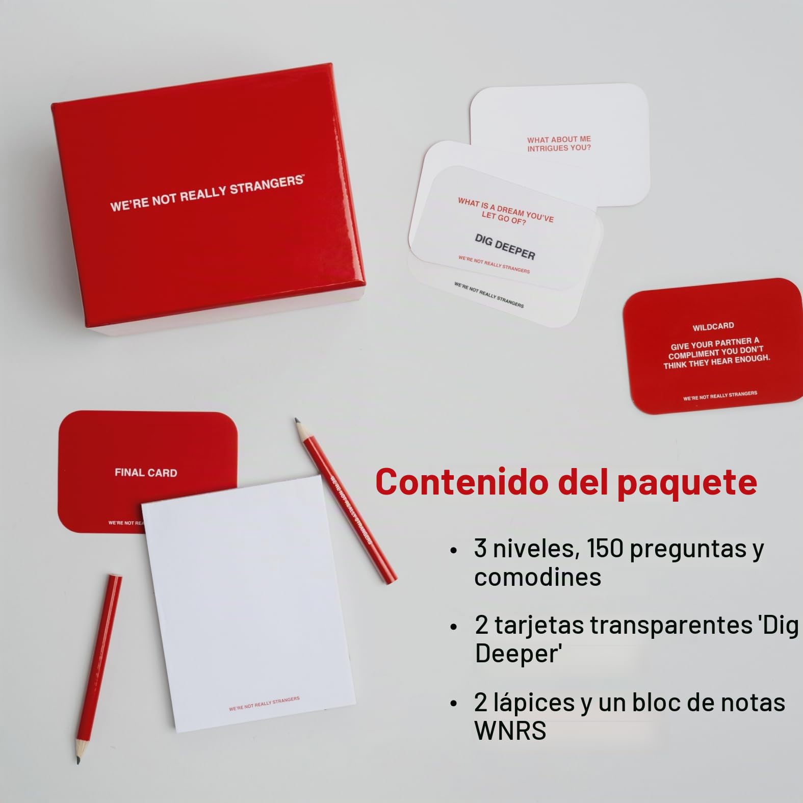 WE'RE NOT REALLY STRANGERS - Juego de cartas, 150 cartas de conversación para adultos, adolescentes, parejas y desconocidos, divertida fiesta familiar y rompehielos para noche de juegos o cita