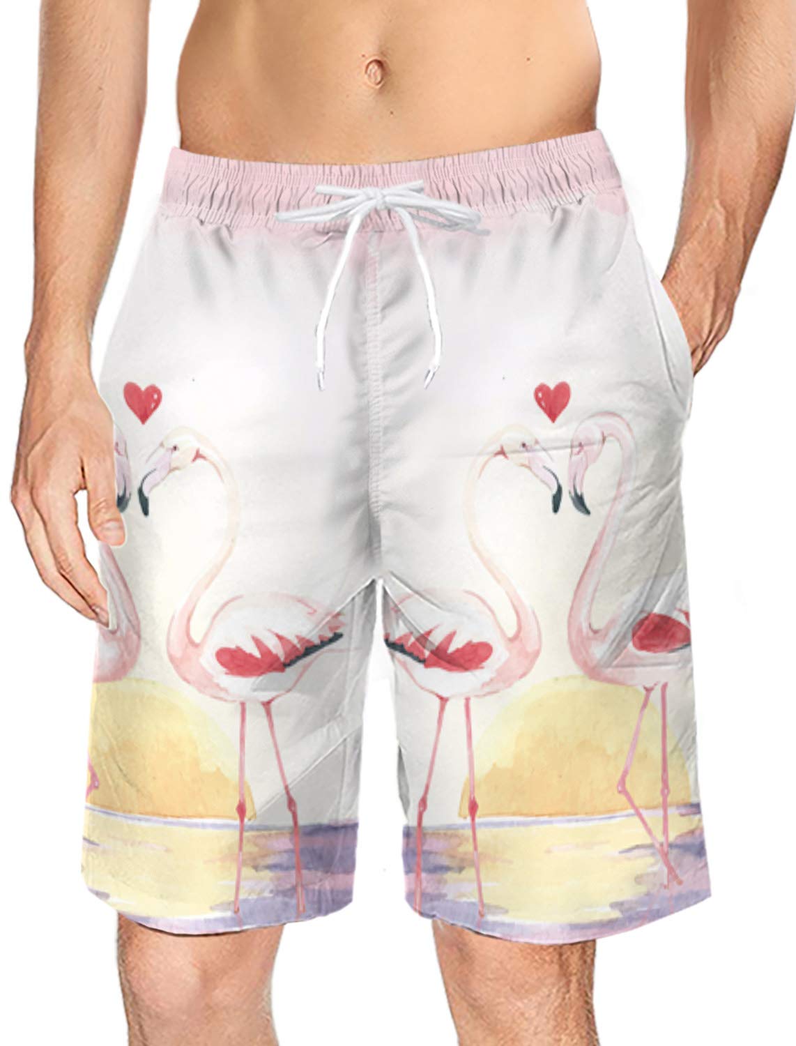BULING Loose Halloween Ghost and Bat Beach Shorts Trendy Swim Trunks Summer Quick Dry