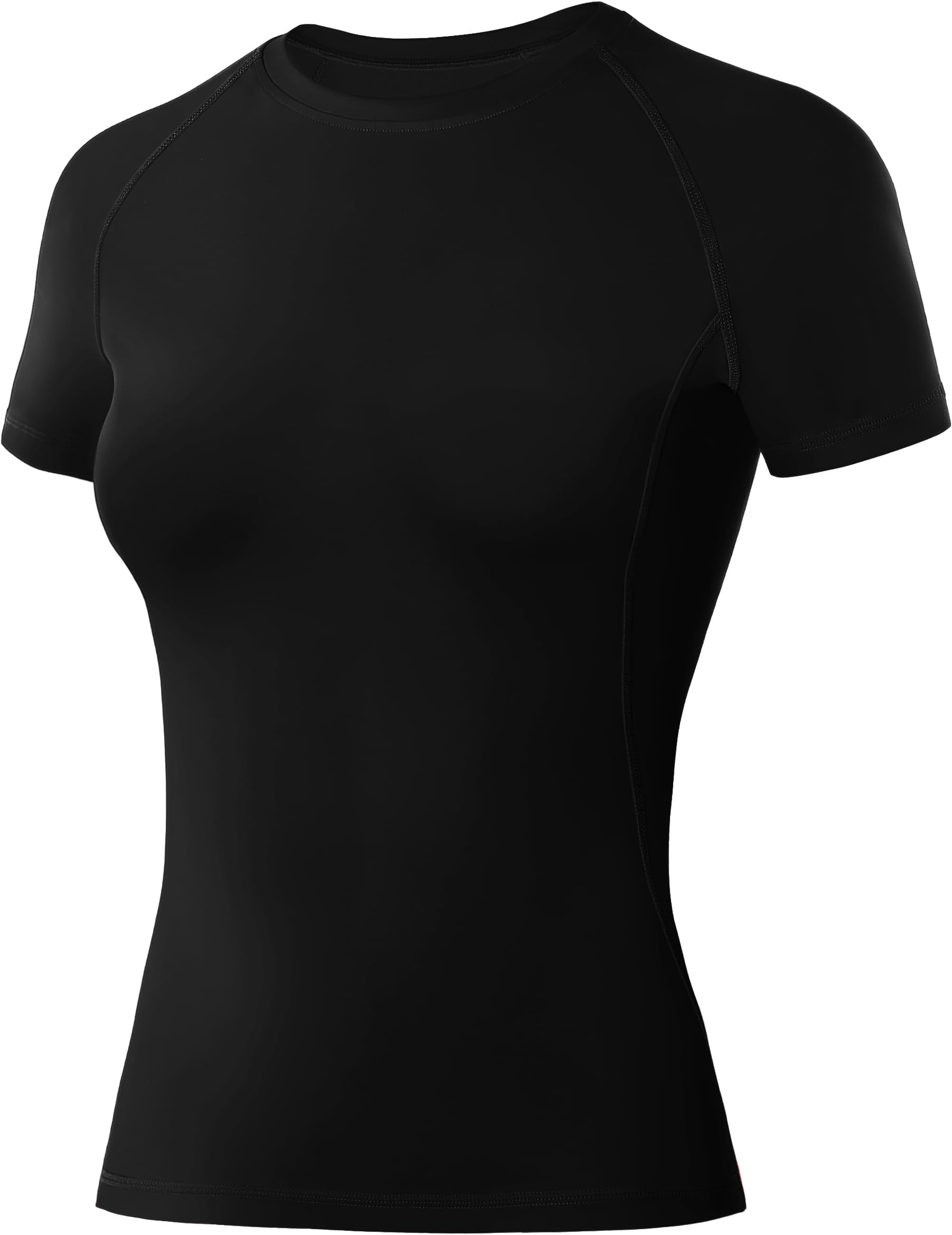 Women's Compression Base Layer Short Sleeve, Quick Dry Gym Top & Running T-Shirt for Yoga, Workout & Sports