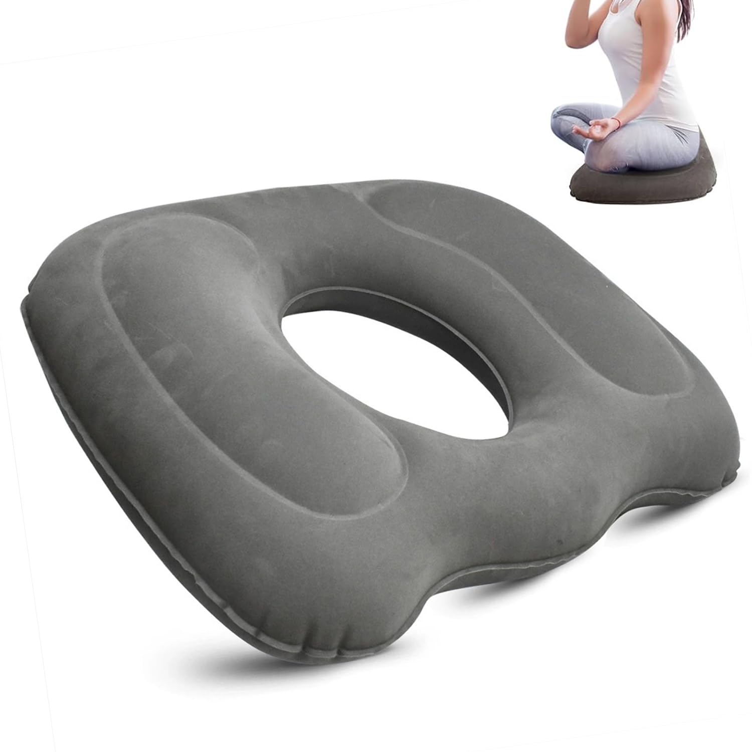 Reyuvidep Inflatable Donut Cushion for Tailbone Relief, Portable Hemorrhoid Pillow with Ergonomic Design, Lightweight Support for Sciatica, Pregnancy, and Postpartum Comfort