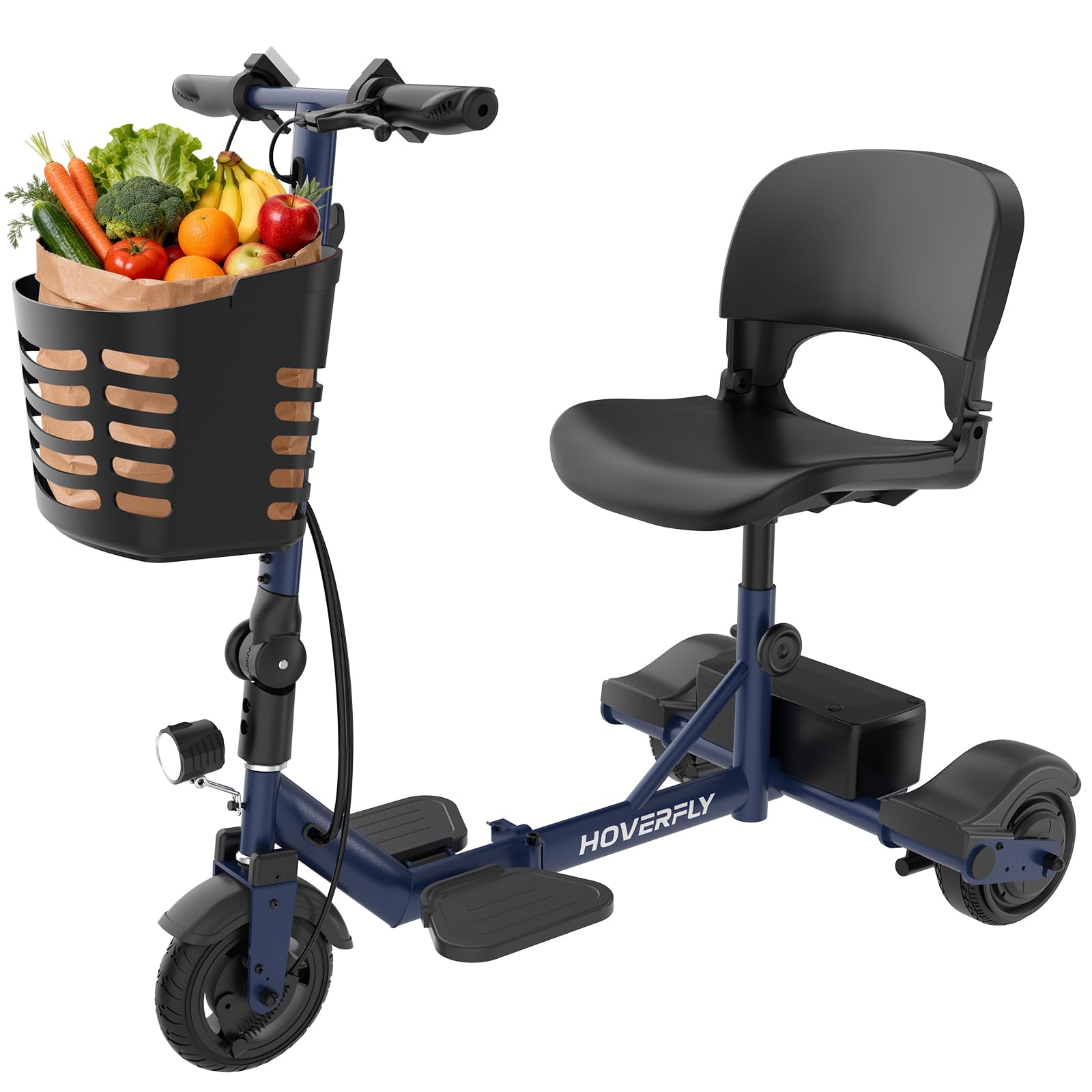 Hoverfly T3 Folding Powered Mobility Scooter for Seniors Portable 3-Wheel E-Scooter with Seat 13-Mile Range Safe LiFePO4 Battery