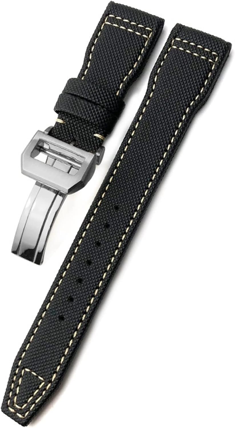 20mm 21mm 22mm Woven Nylon Watch Strap Fold Buckle Watchbands Fit For IWC Pilot Mark Portugieser Portofino Bracelet