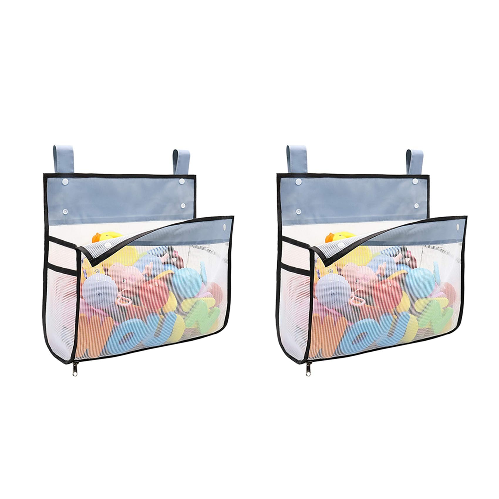 Hndhbfgrt 2X Greater Capacity Bath Toy Organizer, Extra Large Opening Bathroom Toy Holder, Bottom Zipper Bathtub Toy Storage Bag