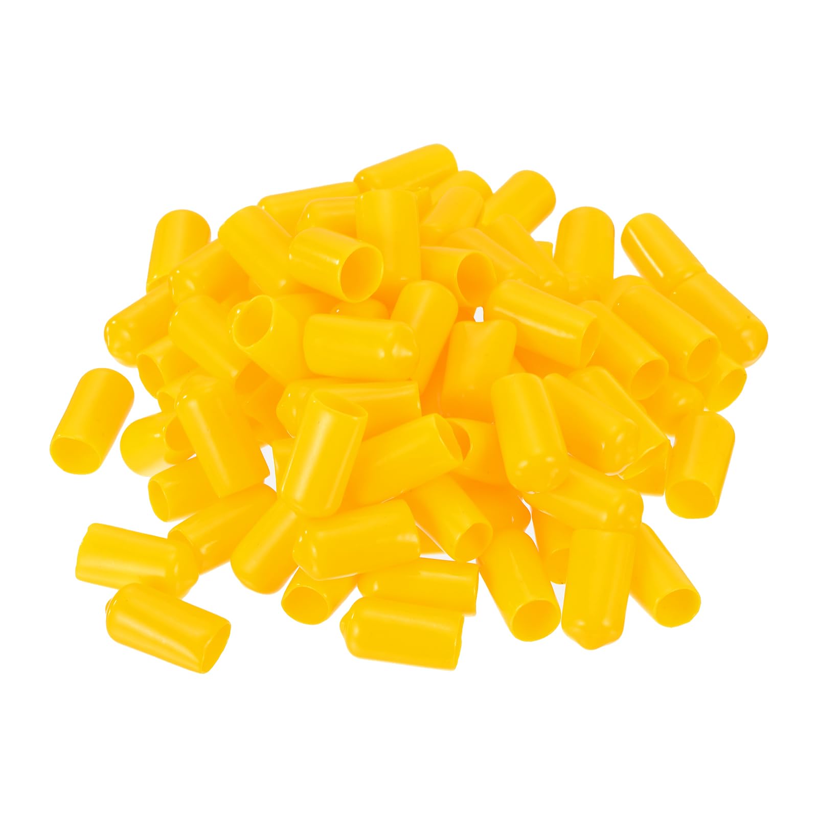uxcell 100pcs Rubber End Caps 10mm ID Vinyl Cap Cover Screw Protectors Yellow
