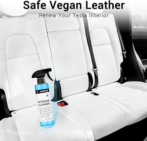 Miniatura 3 de Limpiador y removedor de manchas de asiento Tesla, limpiador de interiores para cuero vegano blanco y negro, kit de limpieza interior para asientos