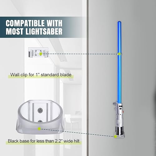 Miniatura 5 de Lenink Soporte de pared para sable de luz transparente, compatible con sables de luz Galaxy's Edge, Darth Revan Lightsable, Darth Vader Sables y la