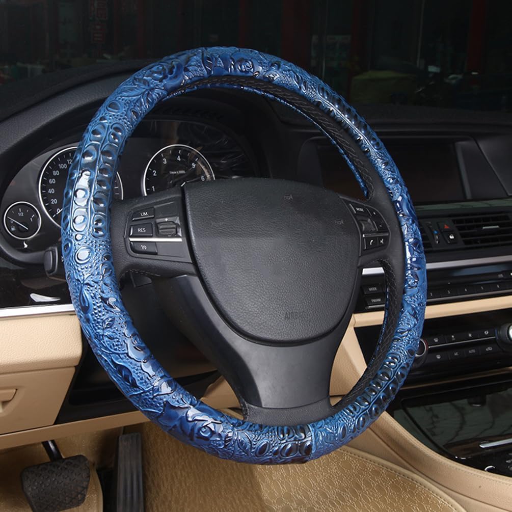 Steering Wheel Cover,Anti Slip Cover,Crocodile Grain Leather