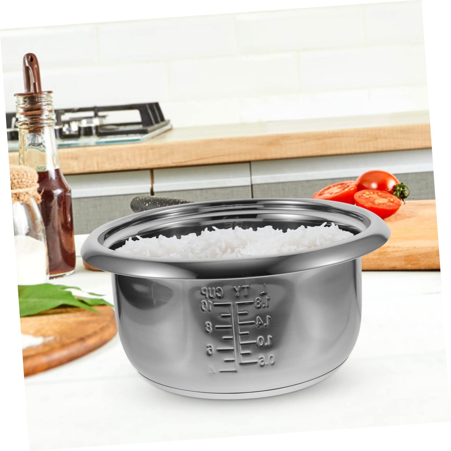 Marmite Intérieure De Cuiseur à Riz 4l en INOX 304 Épais Antiadhésif Polyvalente pour Cuisson De Riz Gâteau Remplacement Ménager