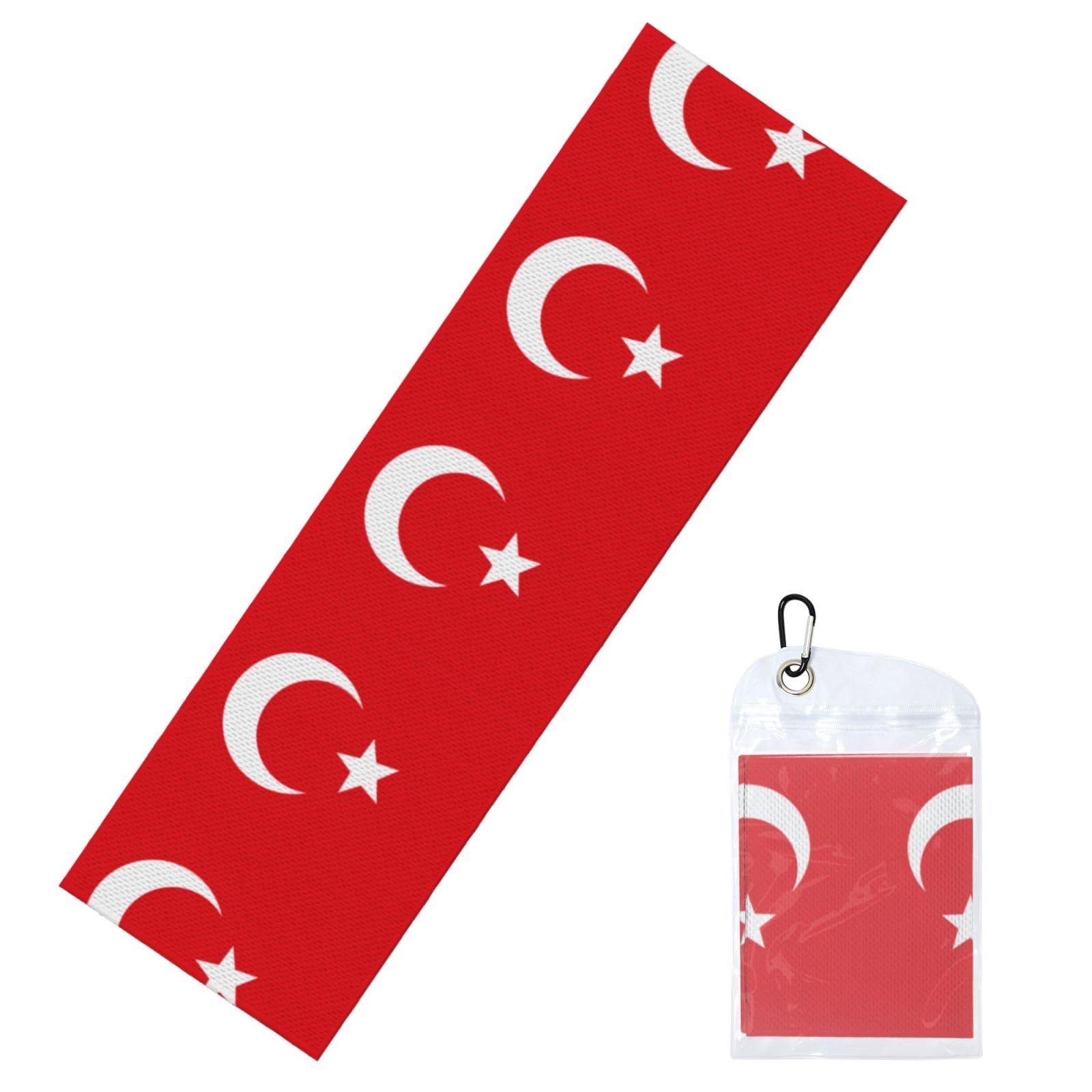 HGIUYDRD Flag of Turkey Print Cooling Sports Towel with PVC Carry Bag for Gym, Beach, Golf and World Cup Events