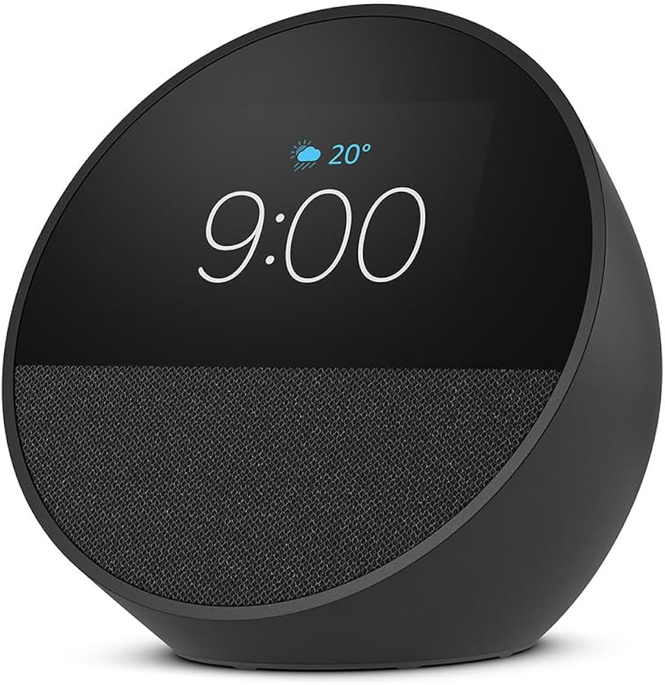【ほぼ新品】Amazon Echo Spot（2024年発売）ブラック Amazon | Echo Spot（2024年発売）- スマートアラームクロック with