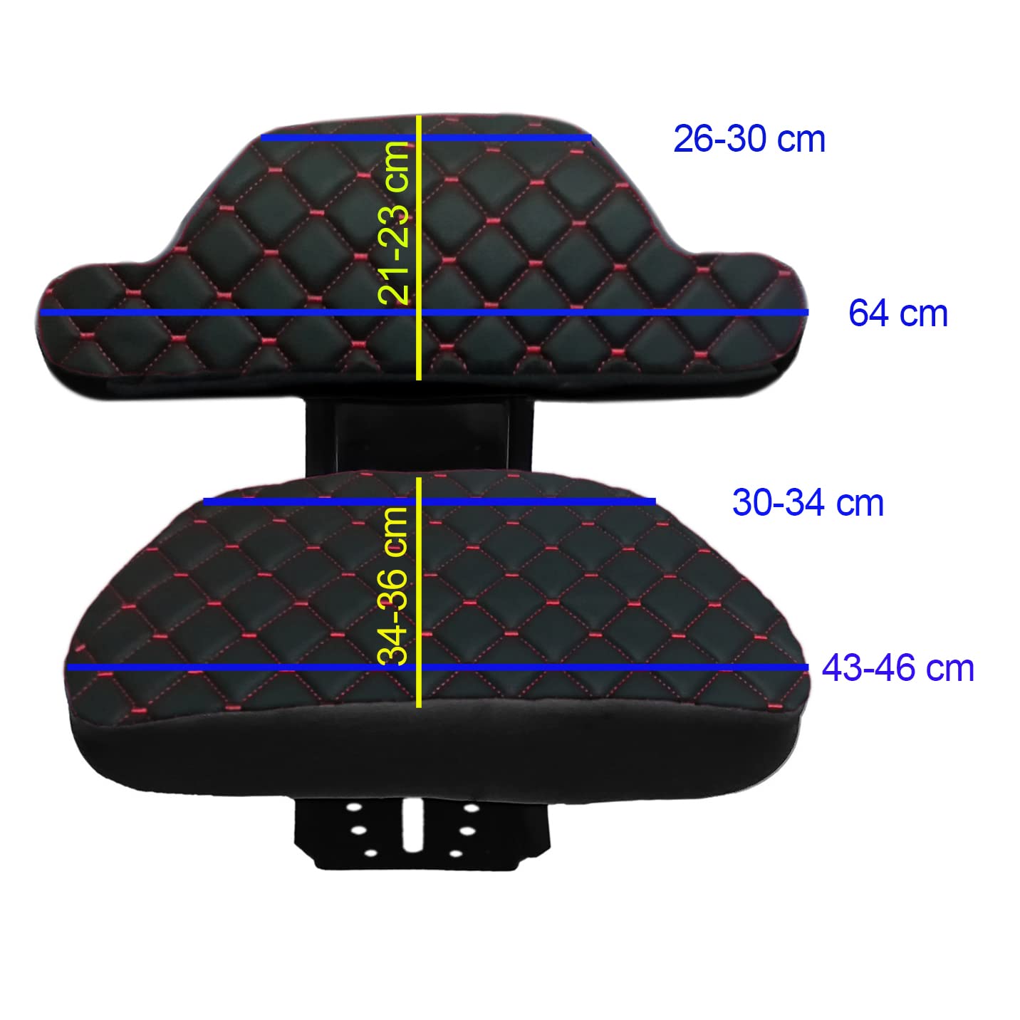Funda de asiento universal para tractor con reposabrazos fijo, vinilo negro