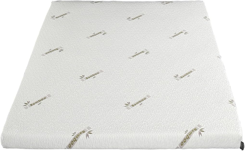 Suiforlun 2 inch Plush Latex Mattress Topper with Removable Bamboo Fabric Zippered Cover,Queen