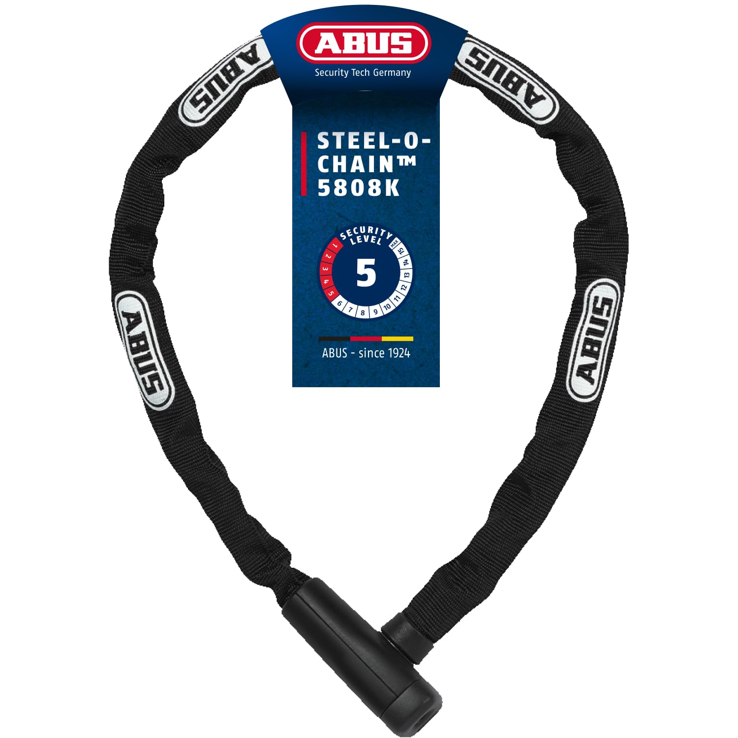 ABUS Steel-O-Chain 5805K candado de cadena - Candado de acero para bicicletas - nivel de seguridad 5