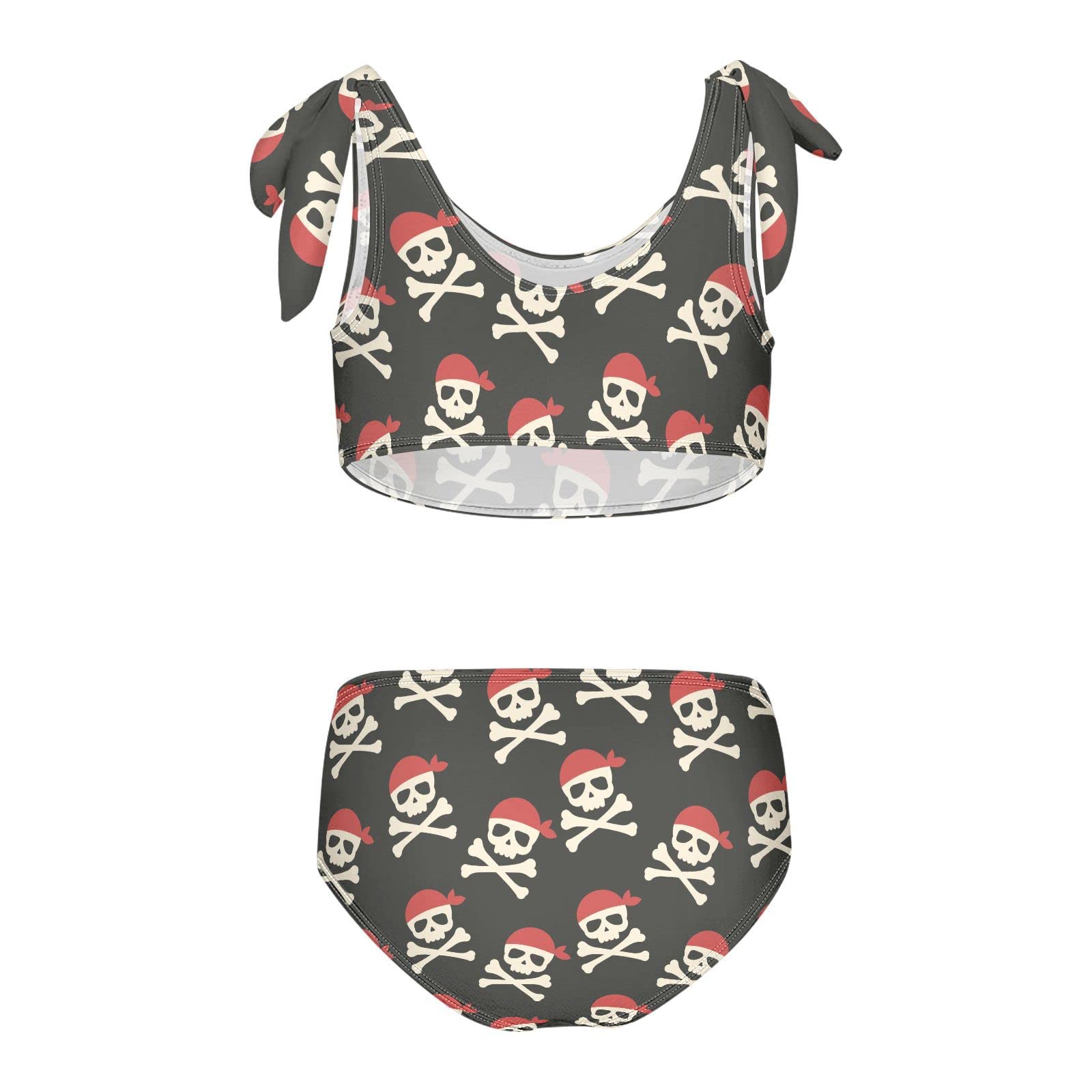 YYZZH Pirate Skull Crossbone Girls Bikini Sets 2 Piece Swimsuits Bathing Suit Swimwear