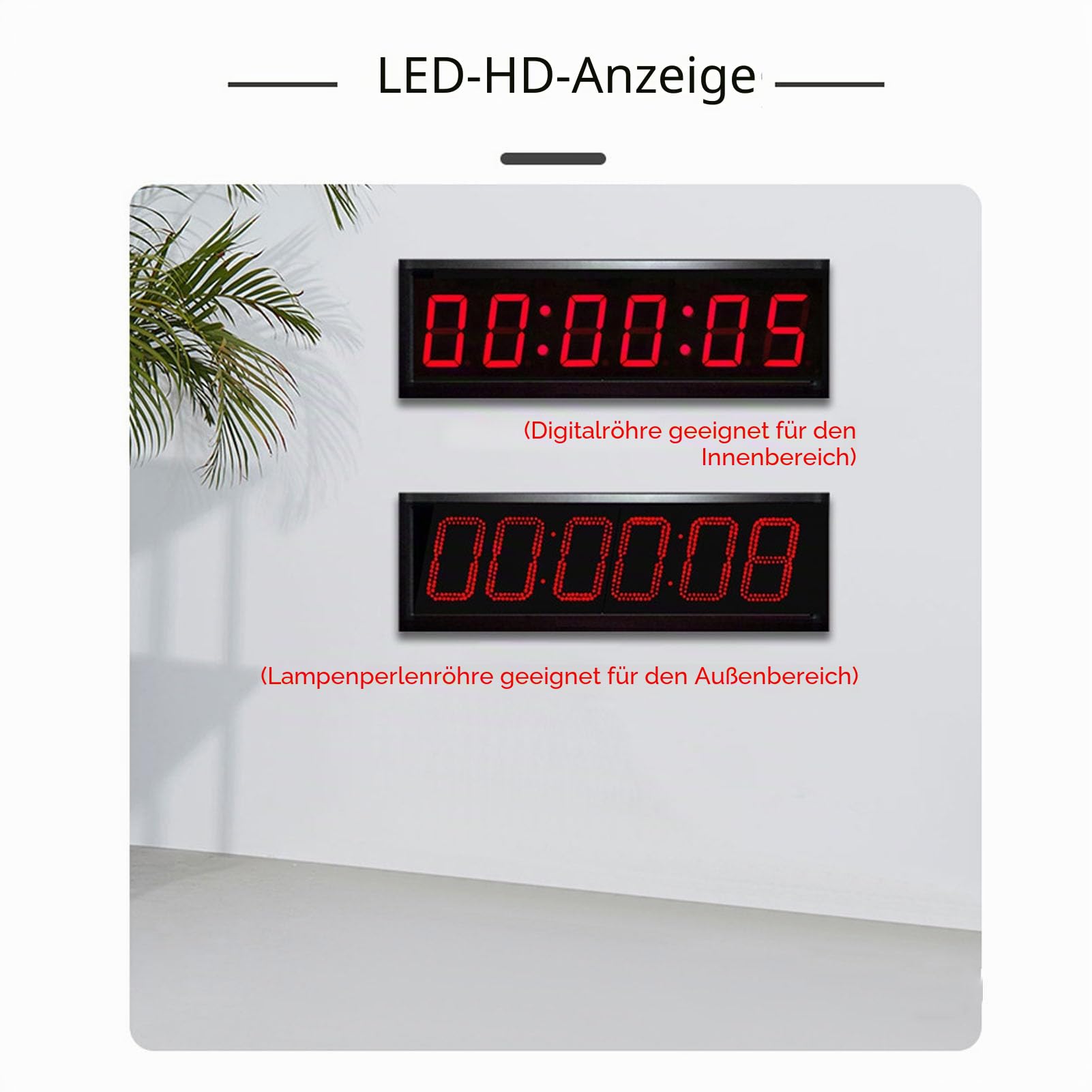 6 Ziffer LED -Rennzeitgeber Running Event Fitnessstudio Timer 12/24 Stunden Echtzeit Wall Clock Countdown Count Up