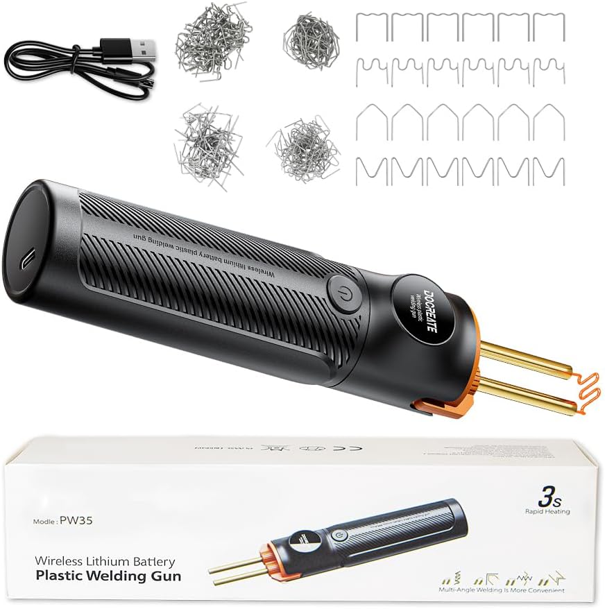 Diymore Cordless Plastic Welder Kit, 4000mAh Portable Welding Gun with 400 PCS Hot Staples for Bumper Repair and DIY Projects