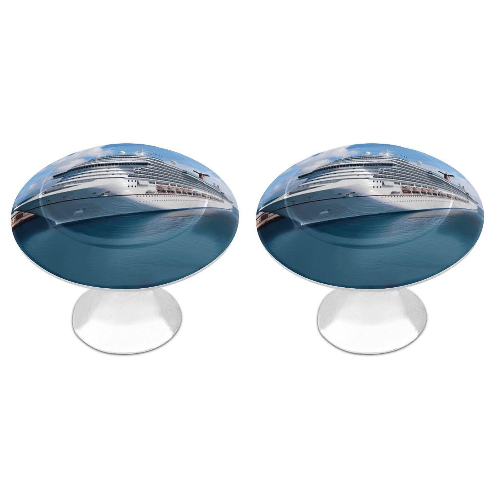 MUSM Cruise Ships Cabinet Knobs Aluminum Alloy Drawer Handles Kitchen Drawer Pulls Round Door Knob with Screw Simple Cabinet Hardware for Dresser Furniture Bathroom 2Pack