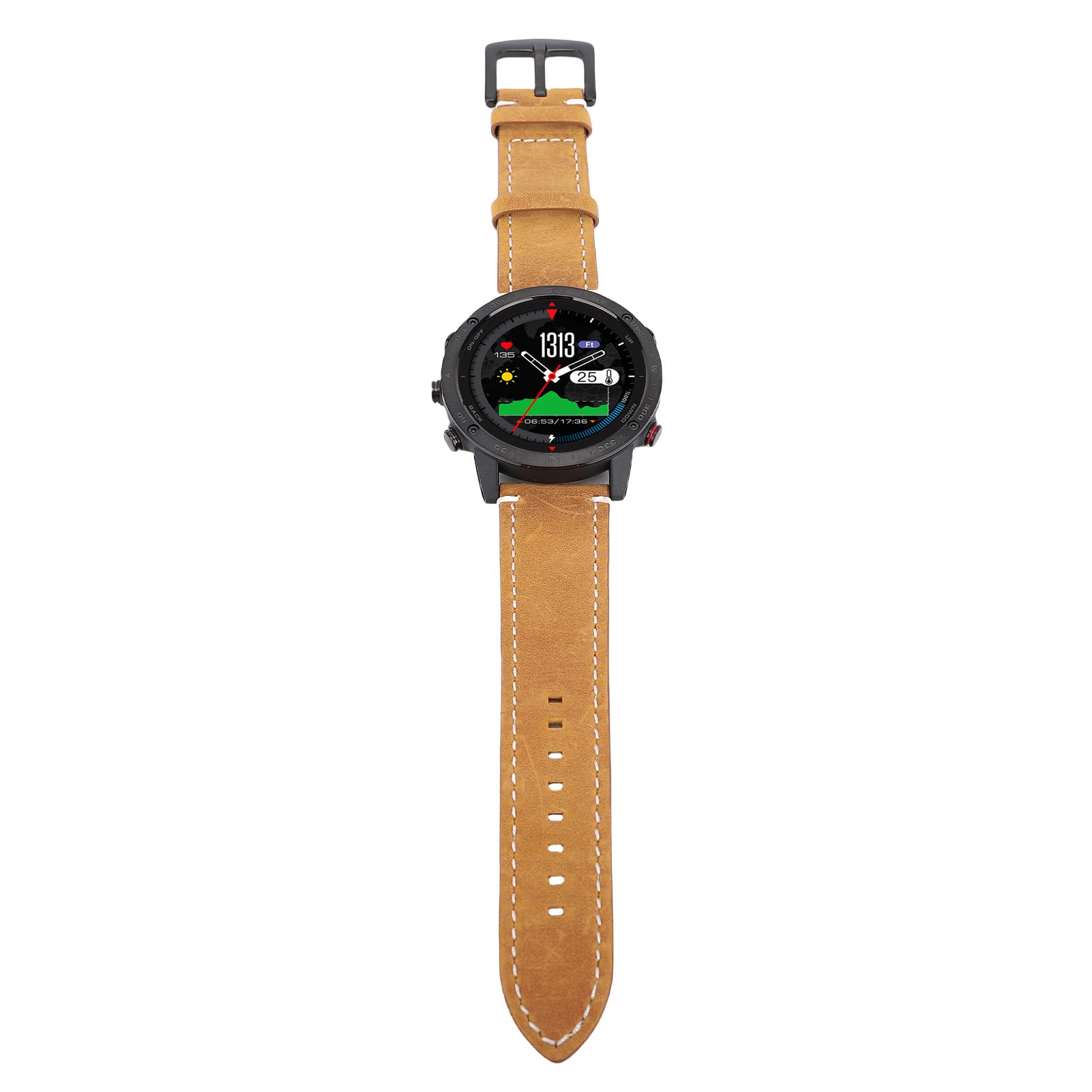 Socobeta Smartwatch da Uomo Smartwatch Rotondo Leggero in Lega Ti e Silicone per Immersioni Fitness con impermeabilità Fino a 50 Metri