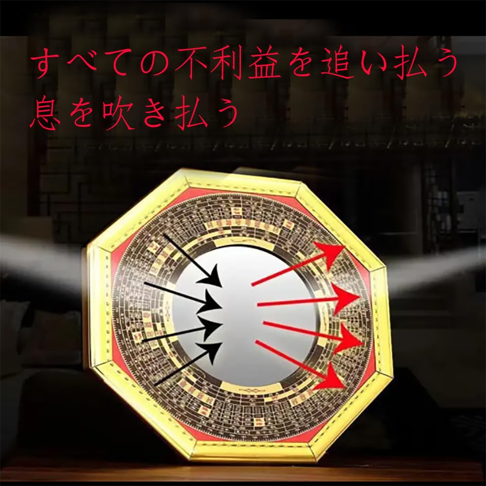 Amazon.co.jp: 八卦羅針鏡八角鏡風水用品壁掛け玄関置物飾り物、鏡開運