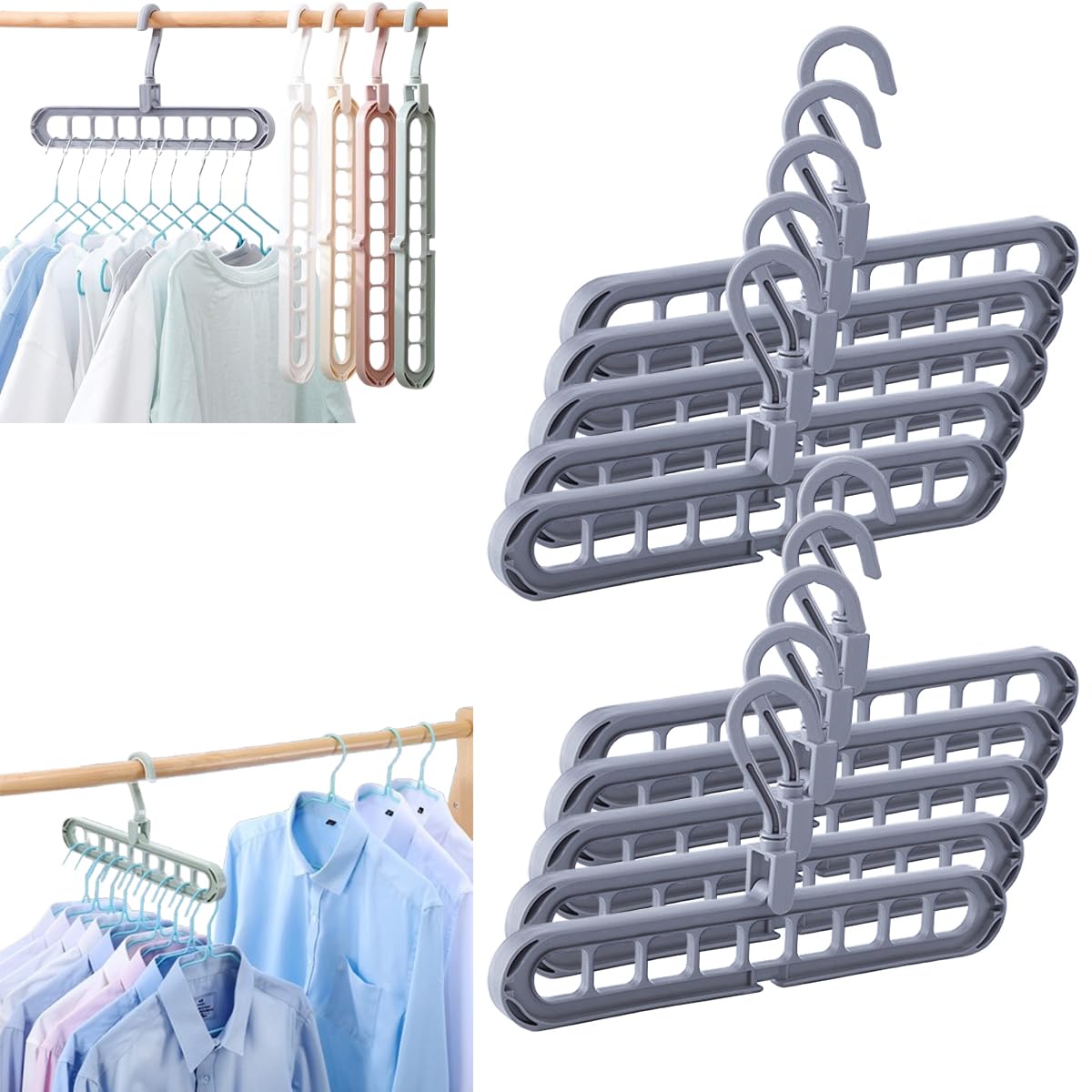 PRINCE HANGER Appendiabiti Autoportante Da Terra Con 6 Ganci Regolabili E Base Rotonda, Design Salvaspazio Per Ingresso E Camera, 43 Cm - 5