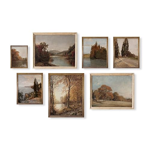 Rustic Large 11x14 Gallery of 6 Farmhouse Wall Art Decor - Boho Art Deco Bathroom - French Country Kitchen Print Posters - Neutral Aesthetic Vintage