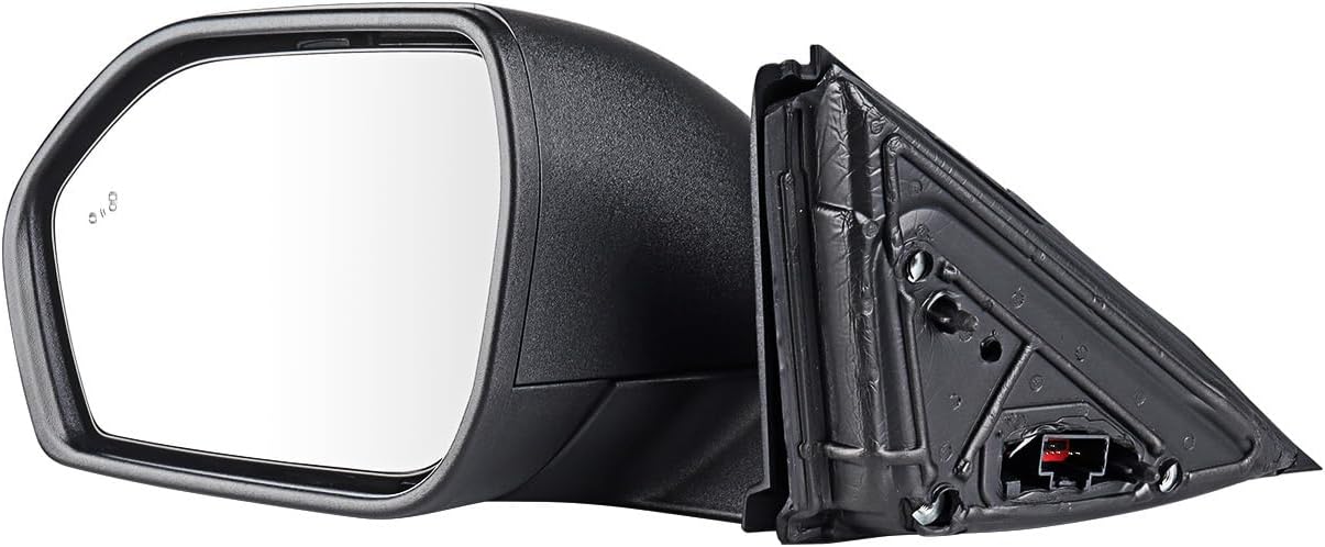 Astra Depot Outside Door Power Mirror Matte Black Manual Folding Fits for Ford Explorer 2020-2025 W/Blind Spot Monitoring, Lane Departure Warning (LB5Z17683BA, FO1320674, 7Pins-Left Driver)
