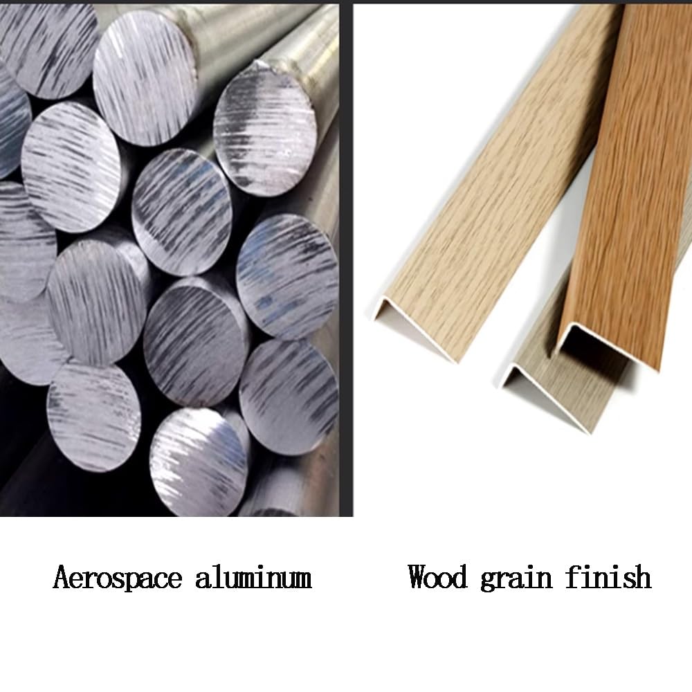 3ft L Listwa wykończeniowa krawędzi schodów Listwa przejściowa z drewna słojowego Schody Aluminiowa osłona krawędzi schodów do płytek ceramicznych/drewnianych stopni(Brown,W28mm)