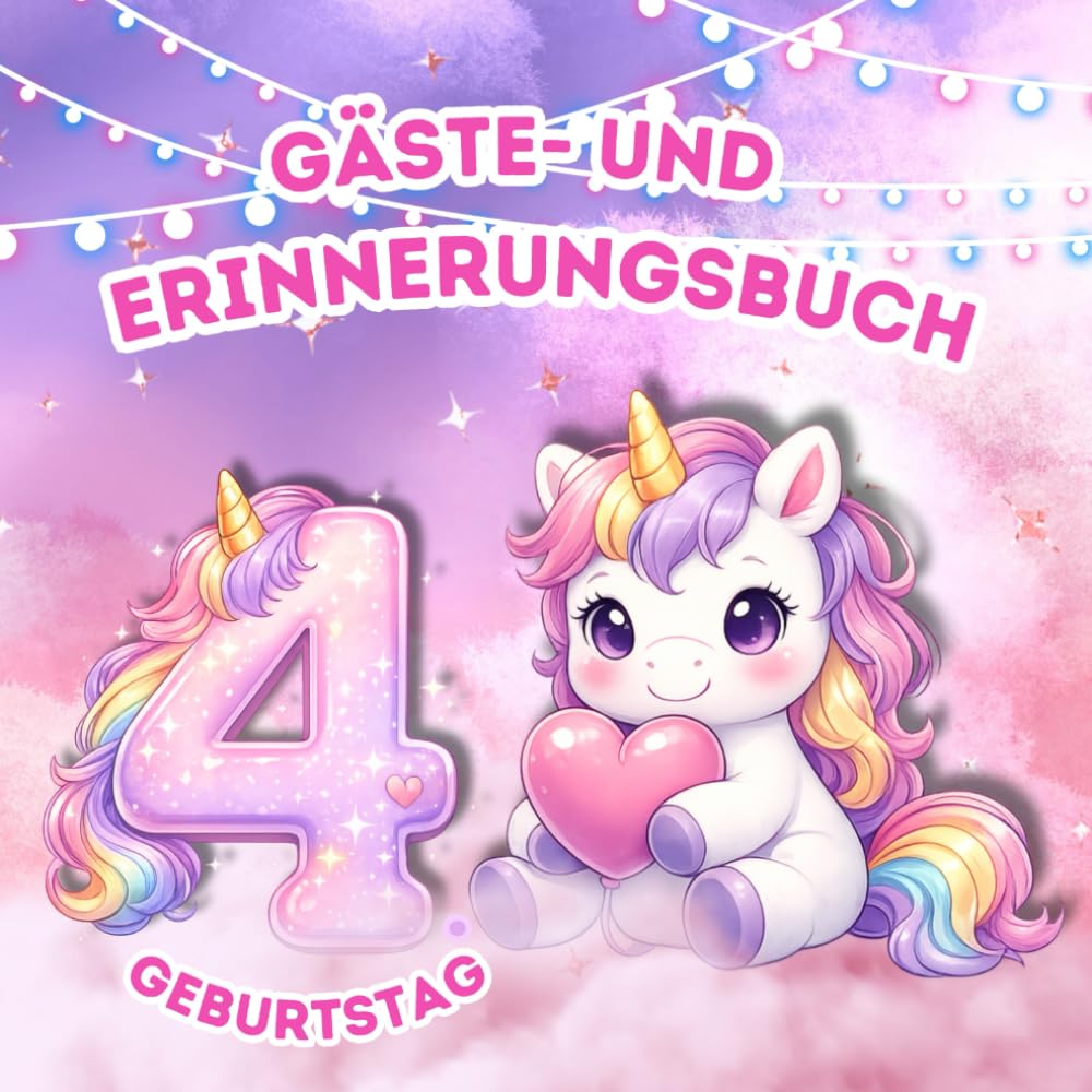 Mein 4. Geburtstag: Gästebuch und Erinnerungsbuch für den Kindergeburtstag