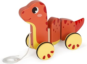 small foot Dinosaure à tirer articulé en bois FSC Small Foot