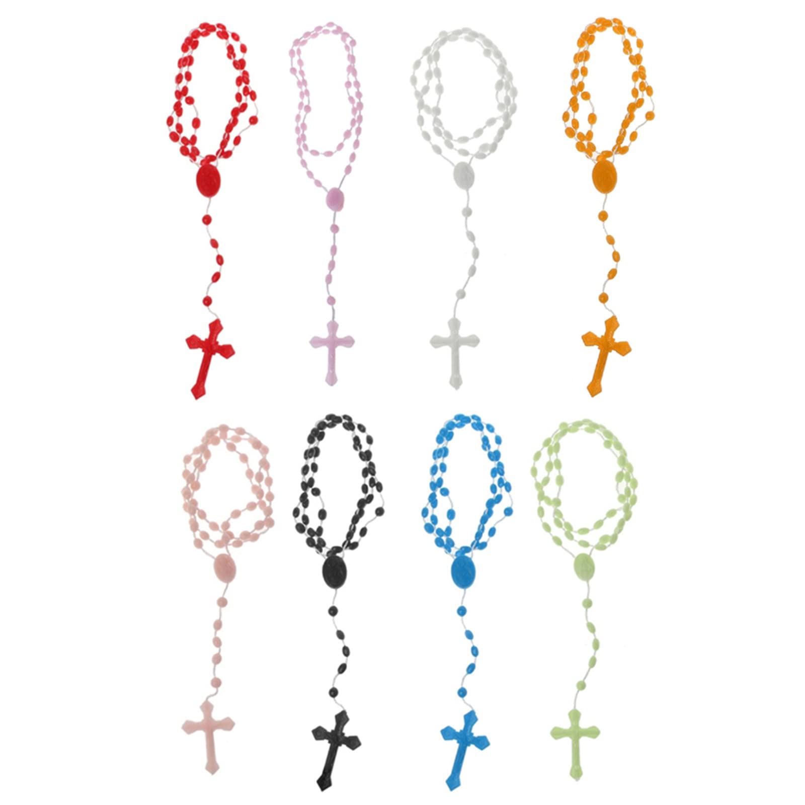 AOSAIXIS 8 Colors Lovely Glow In Dark Rosary Beads For Necklace Jewelry Noctilucent Necklace Must-have For Catholicism Pray