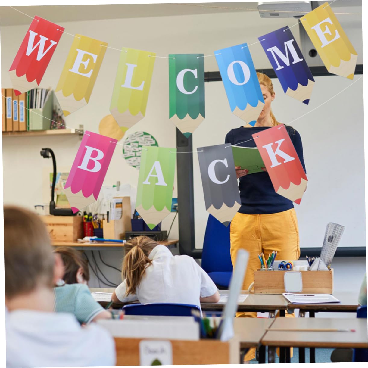 Bannière De Décoration Rentrée Scolaire Avec Lettrage Pencils Pour Élèves Et Enseignants