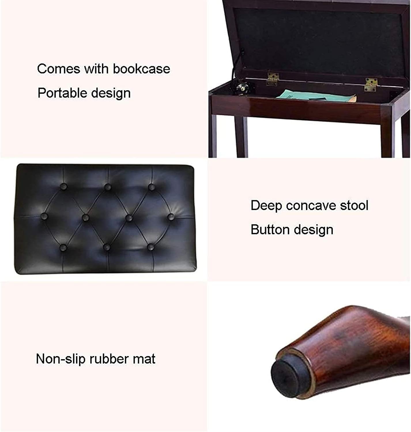 Piano Benches Keyboard Bench with Storage Leather Padded Seat Musical Chair Shoes Stool Living Room Entryway Benches