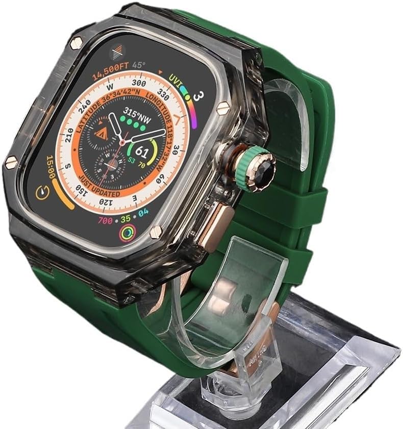 Kit bracelet transparent agate antichoc pour Apple Watch Ultra 2 49mm et iWatch séries SE 8 7