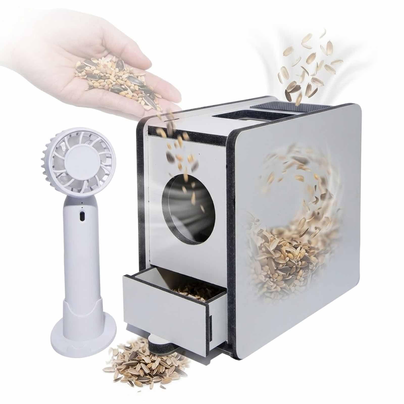 Mobyat Grain Bird Food Shell Separator, Bird Food Blowing Machine With Fan, Large-Diameter Design, Easy To Use, Sturdy Portable, Quick Shelling, For Millet, Miscellaneous S, Melon Seeds, Beans