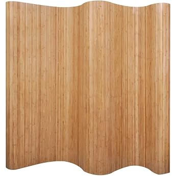 Myheimly Room Divider Paravent Divider Spanish Wall Non-Woven Back Privacy Screen Bamboo Mat Flexible Partition Wall Bamboo Natural 250 x 165 cm