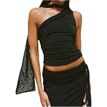 RoseSeek Womens Y2K Leopard Polka Dots Halter Asymmetrical Neck Crop Tops