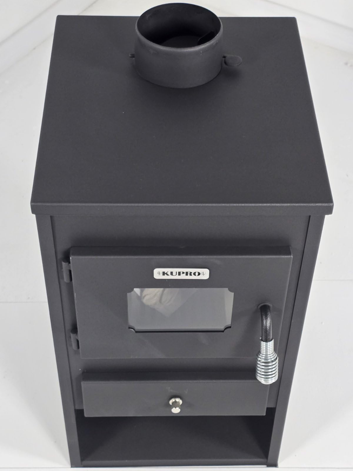 Stufa a legna a combustibile solido camino legna bruciatore in acciaio coperchio e falda 8,4 kw