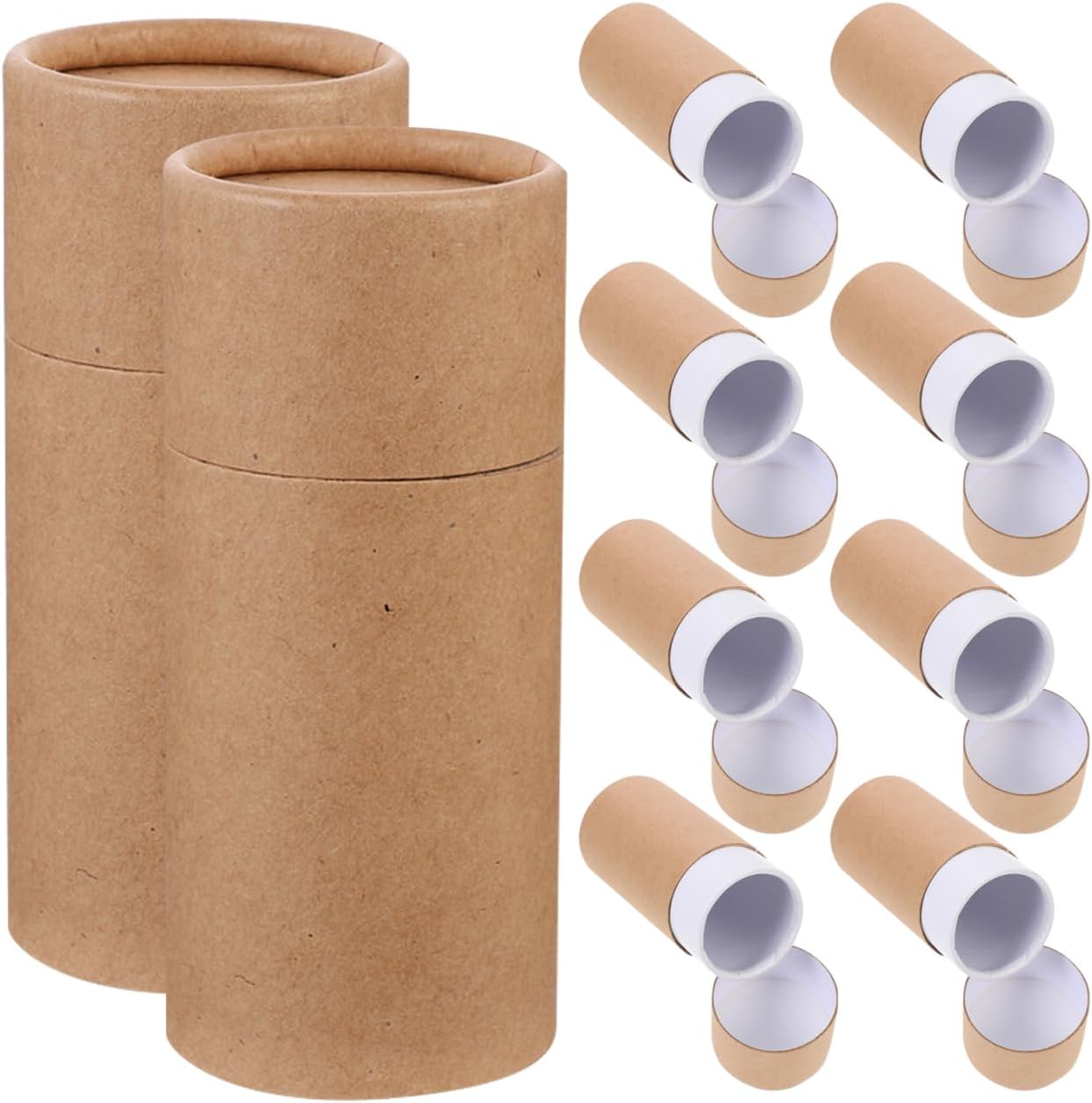 Hemoton 20 Pack Paper Cylinder Gift Boxes with Lids 5.27 X 4.56 X 2.28 in Packing Boxes for Essential Oil Bottle Tea Incense Sticks Small Item Storage and Gift Packaging