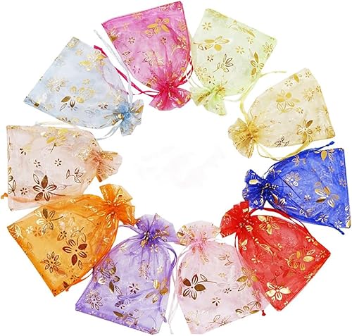 Miniatura 2 de 50 bolsas de organza con cordón de 3.9 x 5.9 in, bolsas de regalo de boda, bolsas de almacenamiento de joyas, bolsas de regalo de Navidad, bolsa de