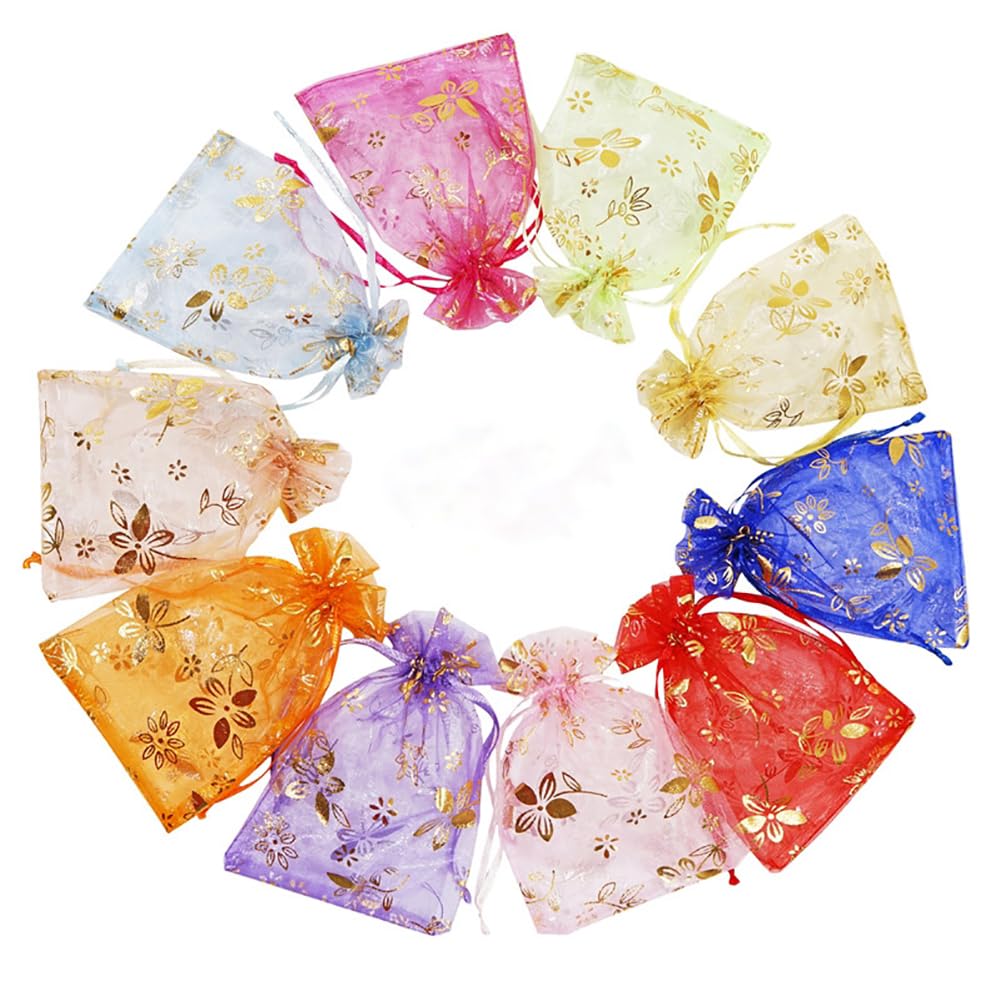 HugeDE 50 Pcs 10 x 15cm Organza Drawstring Pouches Wedding Party Favor Bags Jewelry Storage Pouches Christmas Goody Bags Small Presents Pouch for Candy Chocolate Light Purple - Image 2