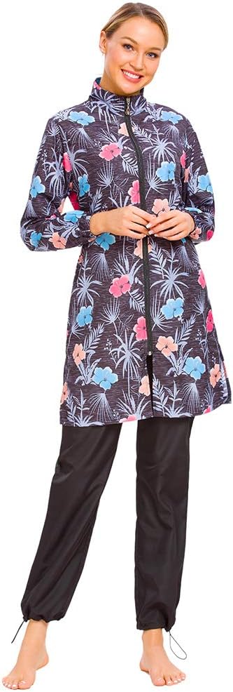 Women Modest Muslim Swimsuit Full Coverage Swimwear Islamic Hijab Ladies Beachwear Swimming Burkini Swim Suit