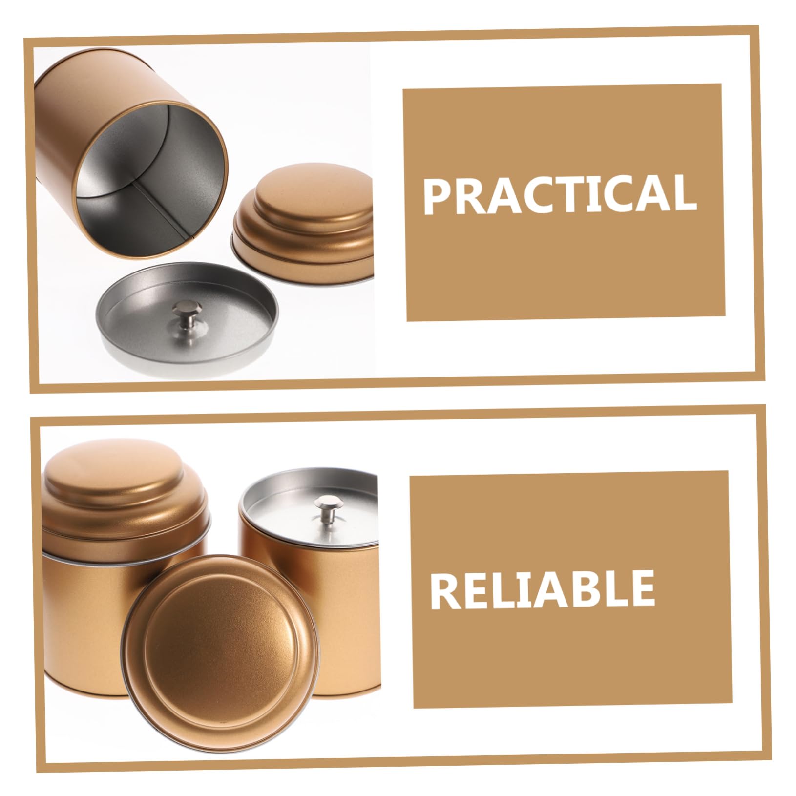 SOLUSTRE 3Pcs Portable Airtight Tea Canisters Tin Canisters for Loose Leaf Tea and Spices for Friends Weddings and Holidays Scratch