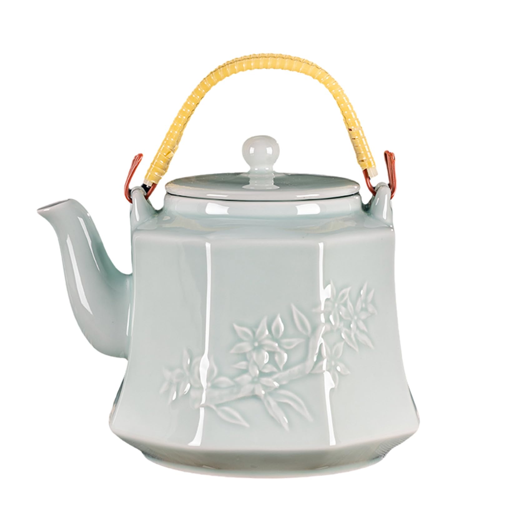 Chiński relief Celadon Kung Fu zestaw do parzenia herbaty, ceramiczny dzbanek do herbaty 2 l/3 l, do gotowania herbaty Kung Fu, gorącej wody, tradycyjny domek wiejski, Teapot, herbata, Mak, cyjan, 3 l